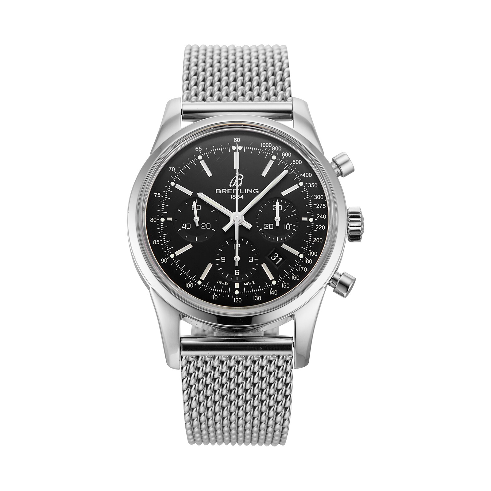 Pre-Owned Breitling Pre-Owned Breitling Transocean Chronograph Mens Watch AB015212/BA99 Pre-Owned Breitling Pre-Owned Breitling Transocean Chronograph Mens Watch AB015212/BA99