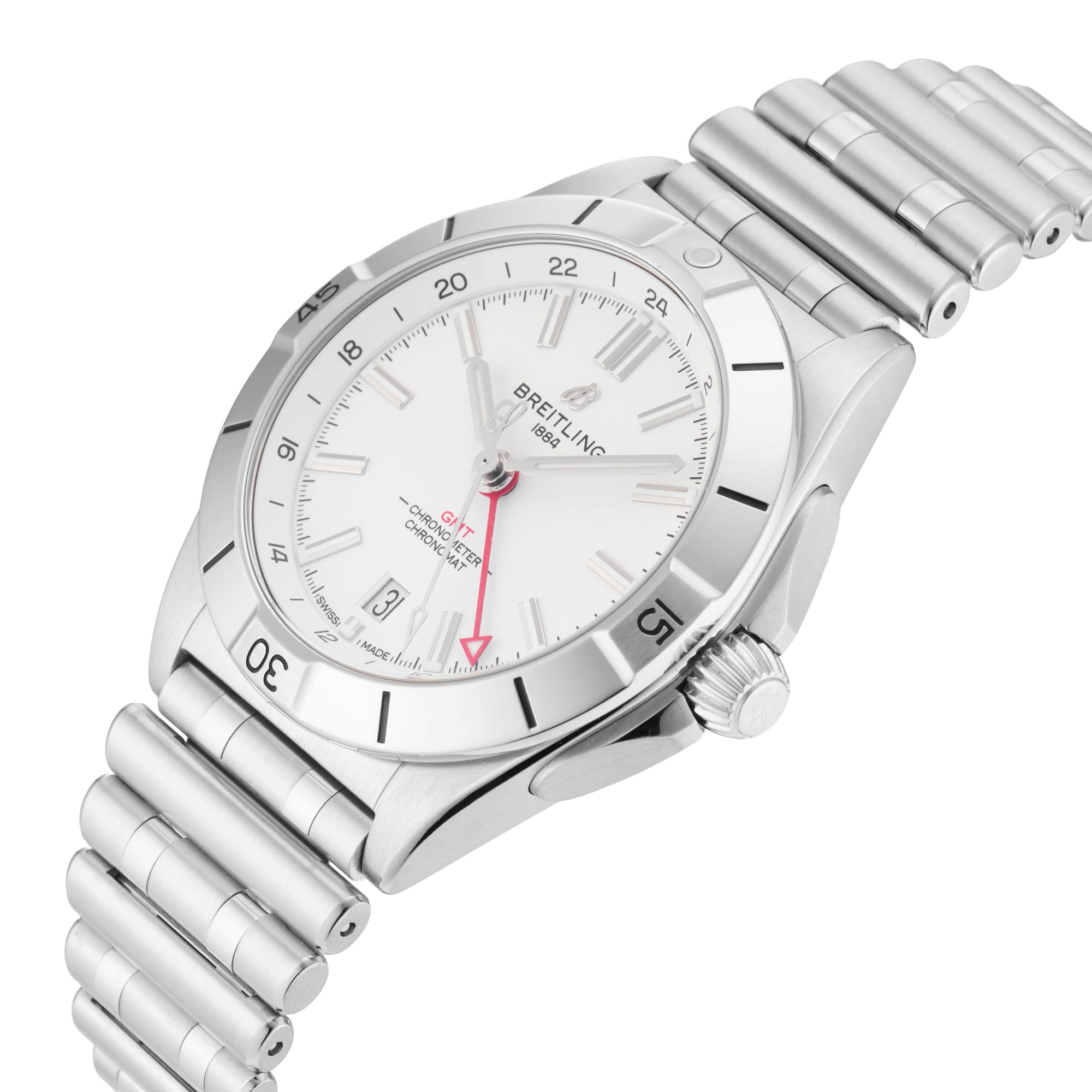 Pre-Owned Breitling Chronomat Automatic GMT 40mm Stainless Steel Pre-Owned Breitling Chronomat Automatic GMT 40mm Stainless Steel