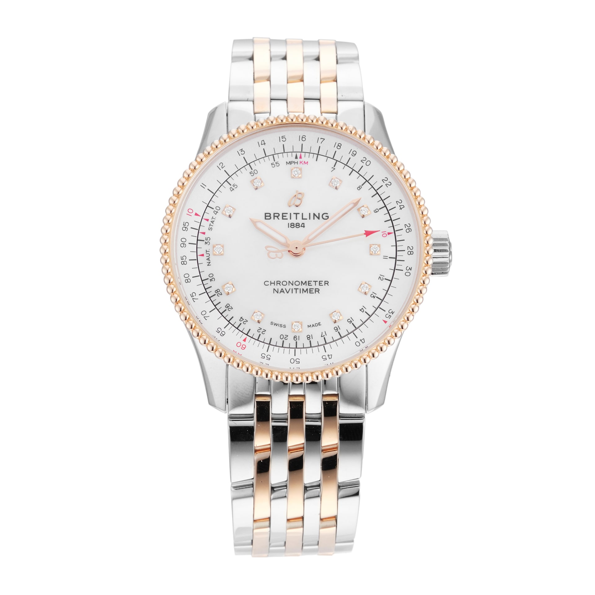 Pre-Owned Breitling Navitimer Automatic 35mm Stainless Steel and Rose Gold