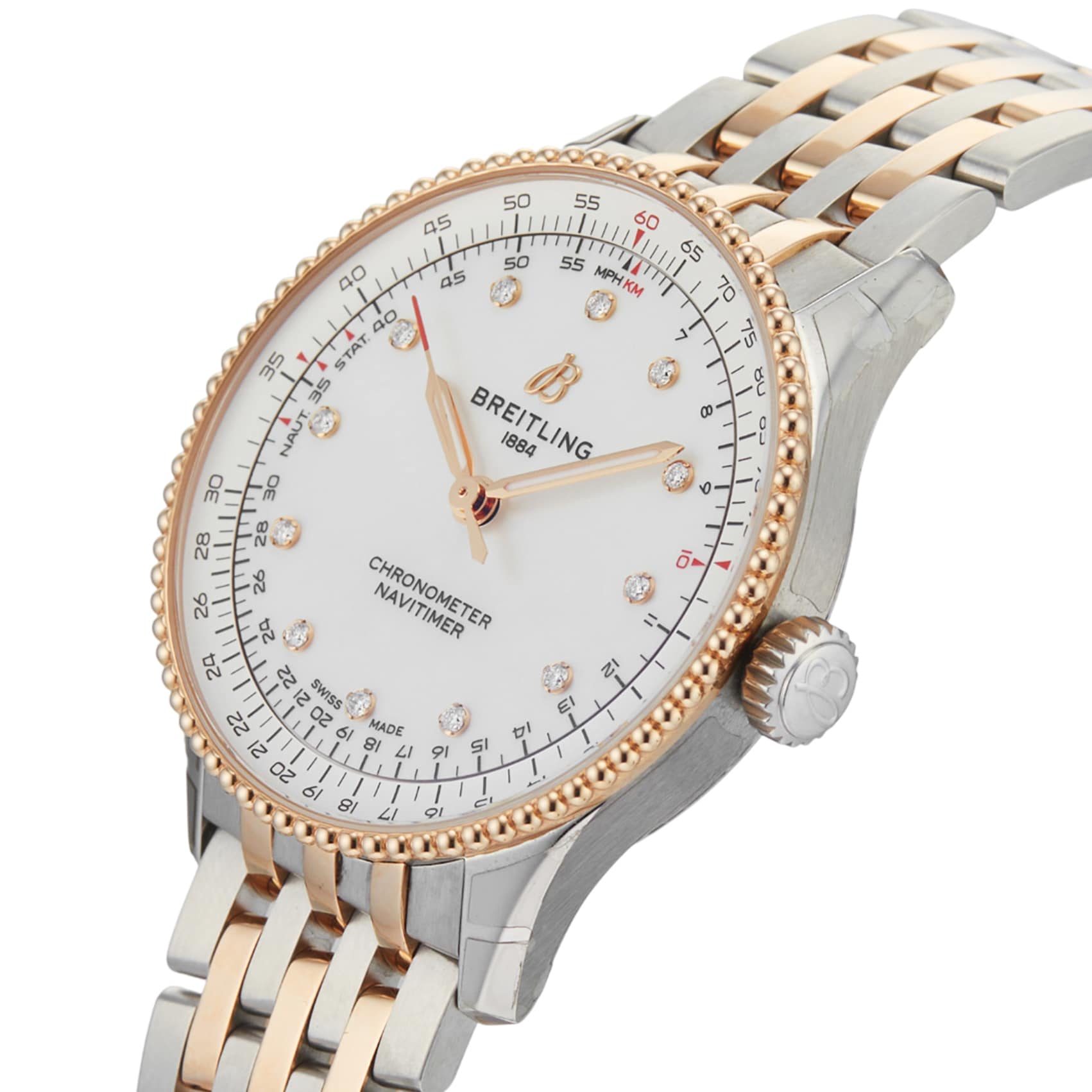 Pre-Owned Breitling Navitimer Automatic 36mm Stainless Steel and Rose Gold