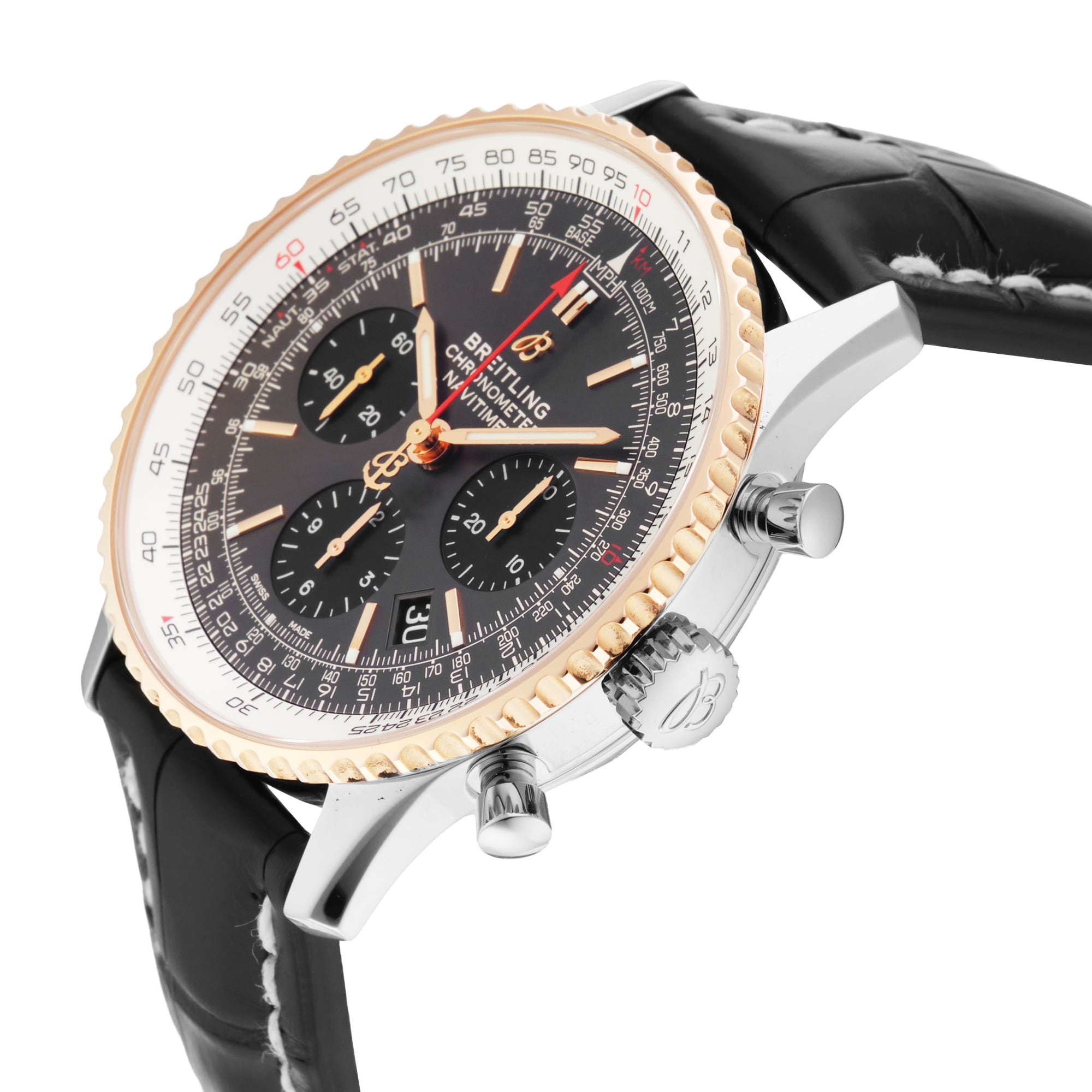 Pre-Owned Breitling Navitimer B01 43 Chronograph 43mm Stainless Steel and Rose Gold Pre-Owned Breitling Navitimer B01 43 Chronograph 43mm Stainless Steel and Rose Gold