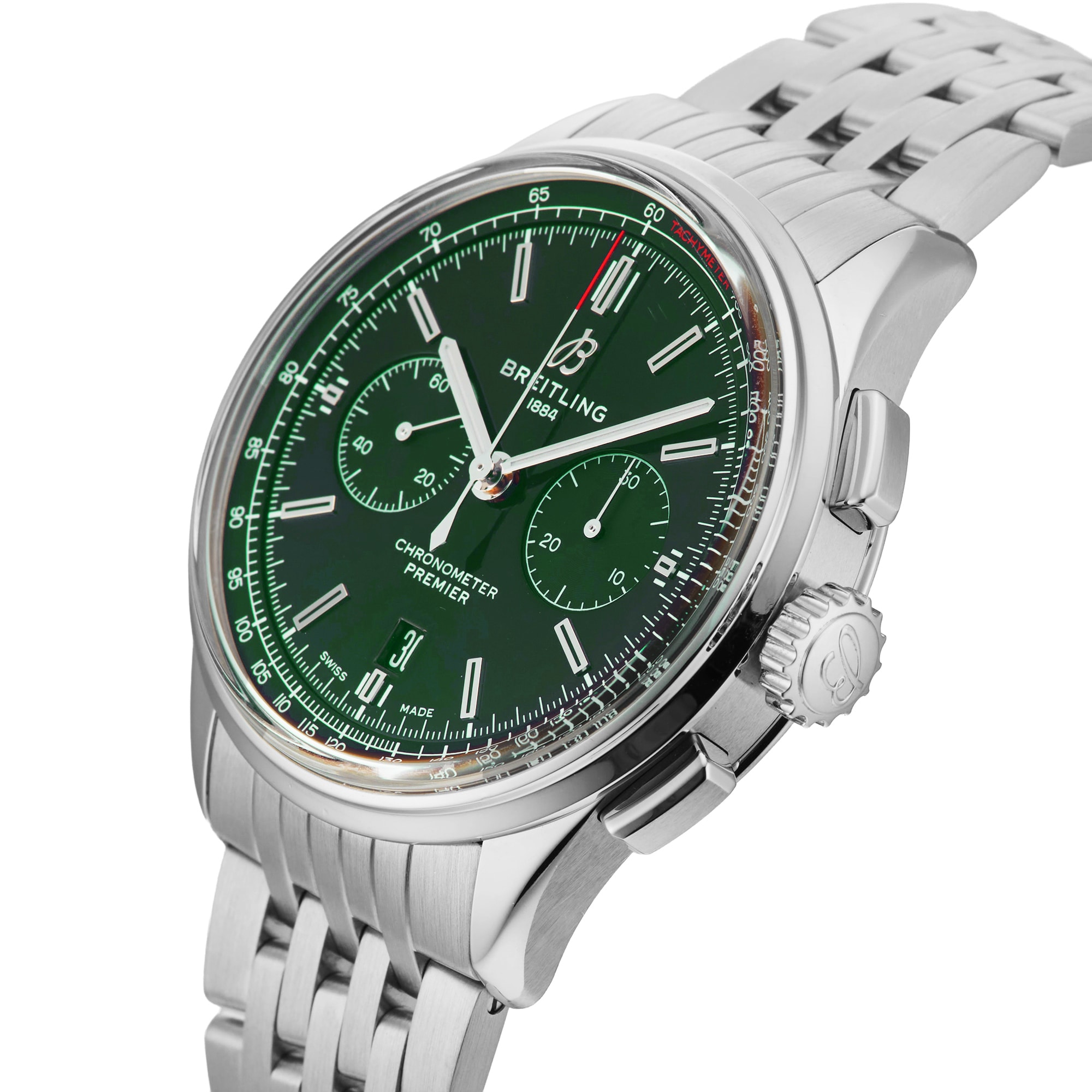 Pre-Owned Breitling Premier B01 Chronograph 42 Bentley British Racing Green 42mm Stainless Steel