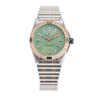 Pre-Owned Breitling Pre-Owned Breitling Chronomat 38mm Stainless Steel and Rose Gold U17356531L1U1 Pre-Owned Breitling Pre-Owned Breitling Chronomat 38mm Stainless Steel and Rose Gold U17356531L1U1