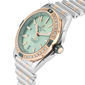 Pre-Owned Breitling Pre-Owned Breitling Chronomat 38mm Stainless Steel and Rose Gold U17356531L1U1 Pre-Owned Breitling Pre-Owned Breitling Chronomat 38mm Stainless Steel and Rose Gold U17356531L1U1