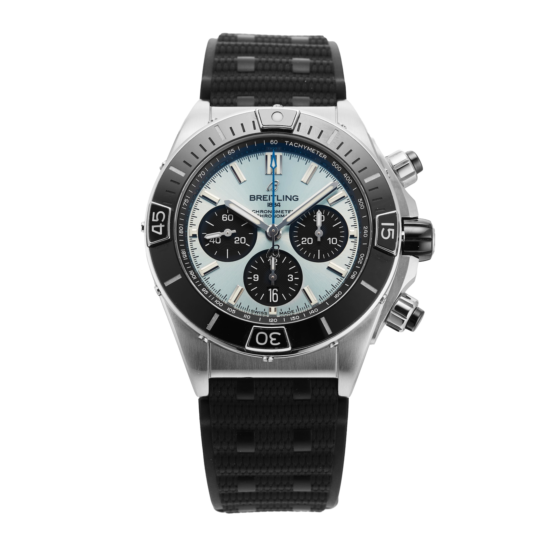 Pre-Owned Breitling Super Chronomat B01 44mm Stainless Steel and Platinum Pre-Owned Breitling Super Chronomat B01 44mm Stainless Steel and Platinum