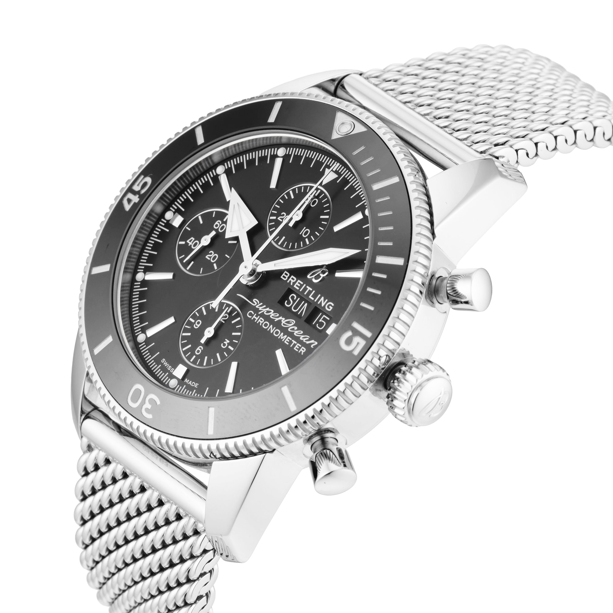 Pre-Owned Breitling Superocean Heritage Chronograph 44MM Stainless Steel Pre-Owned Breitling Superocean Heritage Chronograph 44MM Stainless Steel