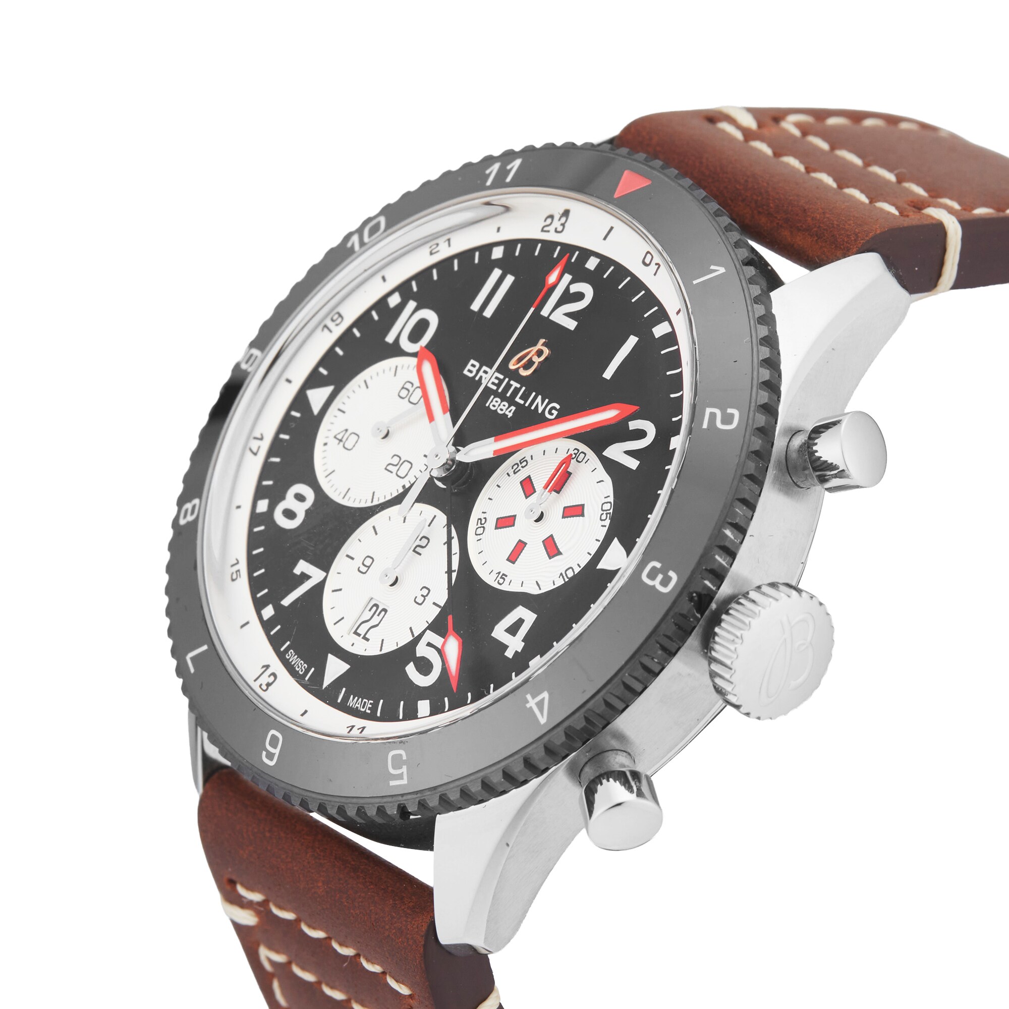 Pre-Owned Breitling Classic Super AVI B04 Chronograph GMT Mosquito 46mm Stainless Steel Pre-Owned Breitling Classic Super AVI B04 Chronograph GMT Mosquito 46mm Stainless Steel