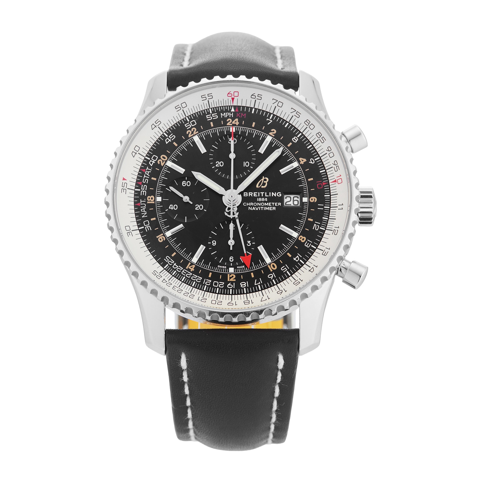 Pre-Owned Breitling Navitimer Chronograph GMT 46mm Stainless Steel Pre-Owned Breitling Navitimer Chronograph GMT 46mm Stainless Steel