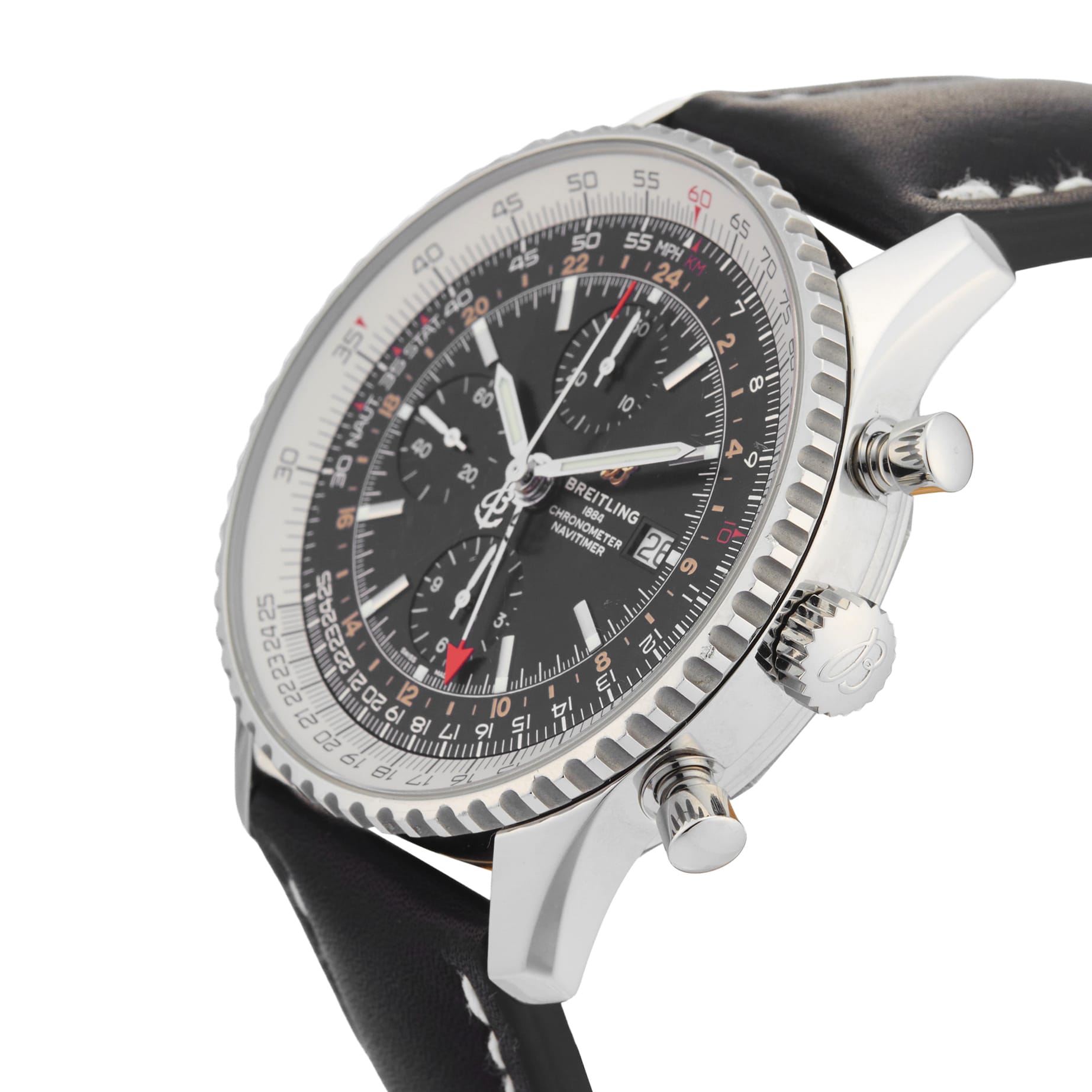 Pre-Owned Breitling Navitimer Chronograph GMT 46mm Stainless Steel Pre-Owned Breitling Navitimer Chronograph GMT 46mm Stainless Steel
