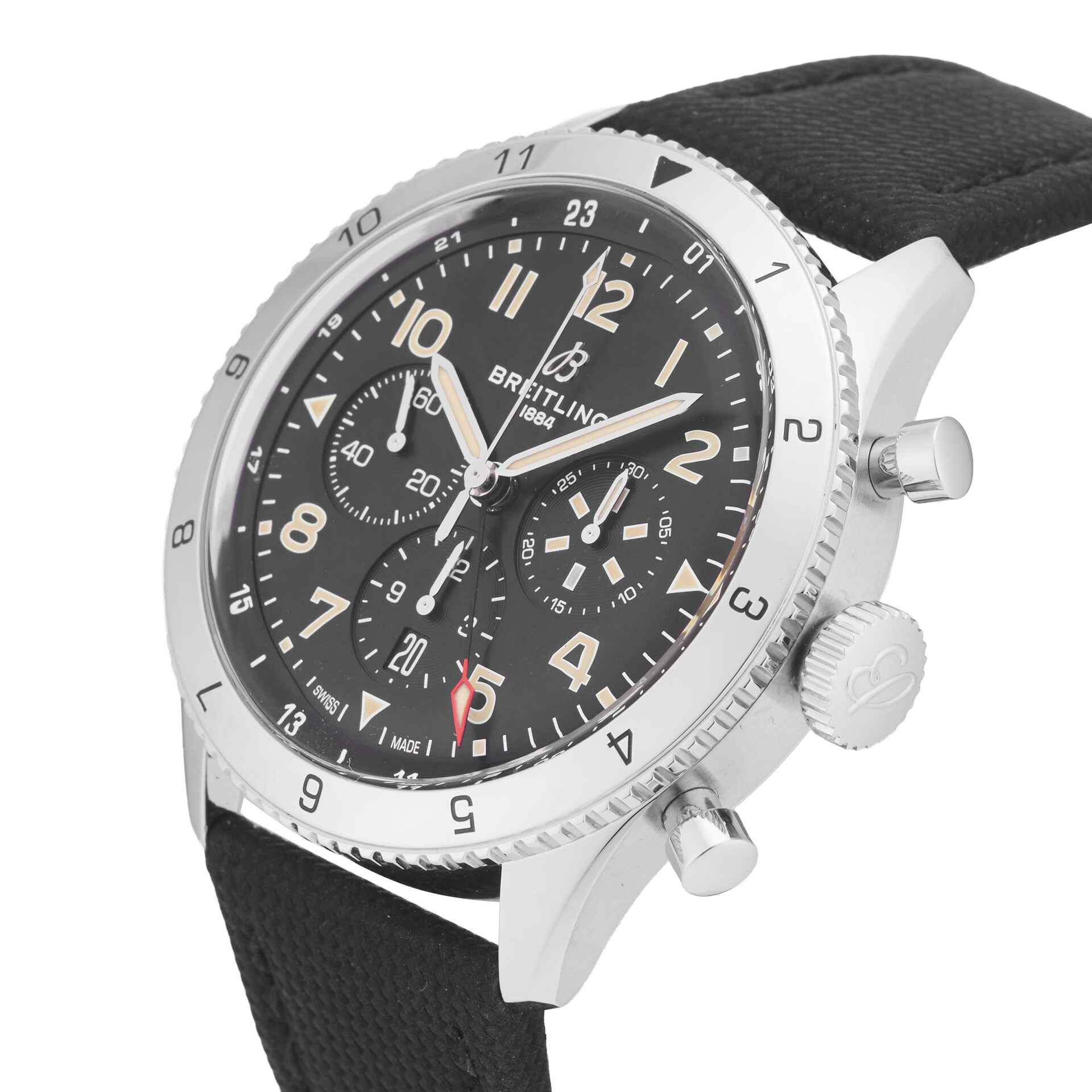 Pre-Owned Breitling Classic Super AVI B04 Chronograph GMT P-51 Mustang 46mm Stainless Steel Pre-Owned Breitling Classic Super AVI B04 Chronograph GMT P-51 Mustang 46mm Stainless Steel