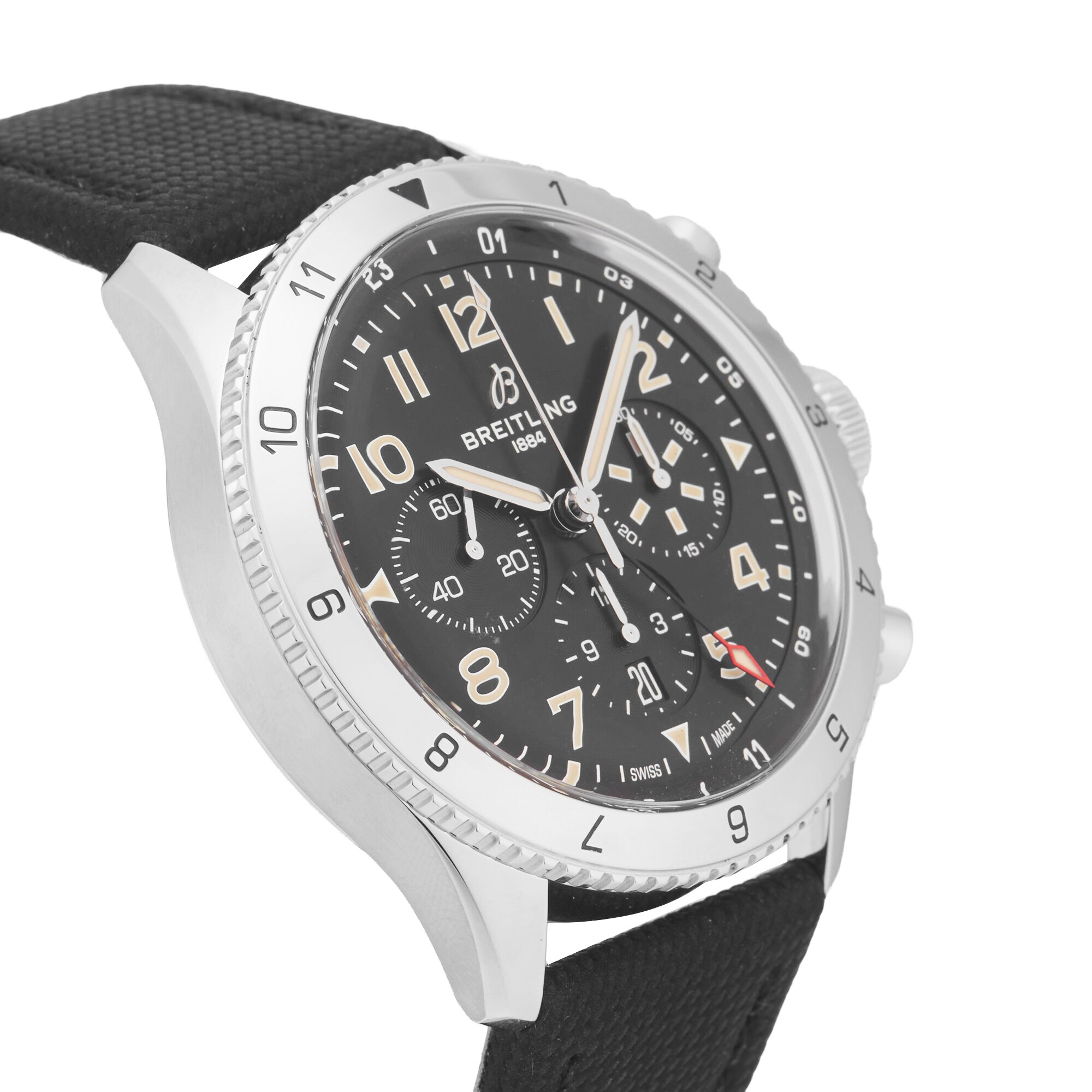Pre-Owned Breitling Classic Super AVI B04 Chronograph GMT P-51 Mustang 46mm Stainless Steel Pre-Owned Breitling Classic Super AVI B04 Chronograph GMT P-51 Mustang 46mm Stainless Steel
