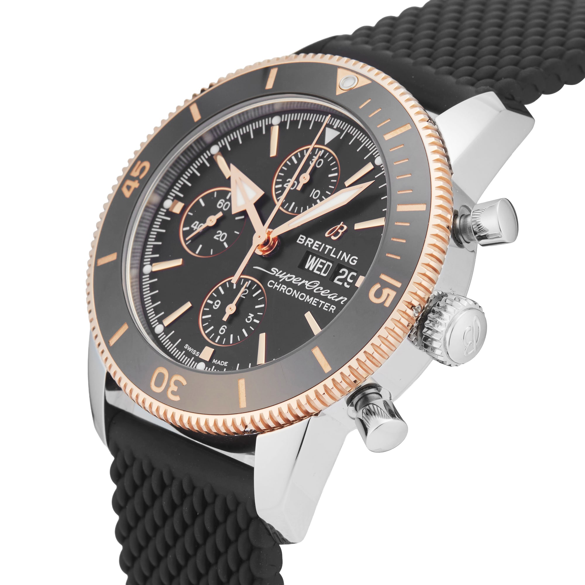 Pre-Owned Breitling Superocean Heritage Chronograph 44mm Stainless Steel and Rose Gold Pre-Owned Breitling Superocean Heritage Chronograph 44mm Stainless Steel and Rose Gold