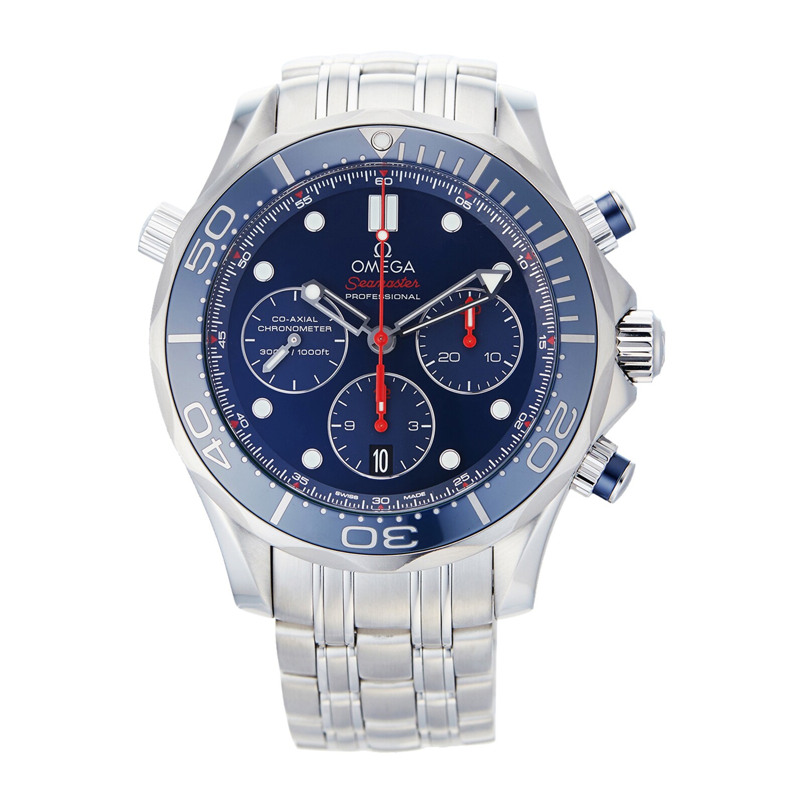 Pre-Owned Omega Seamaster Diver 300M Chronograph Mens Watch 212.30.44.50.03.001
