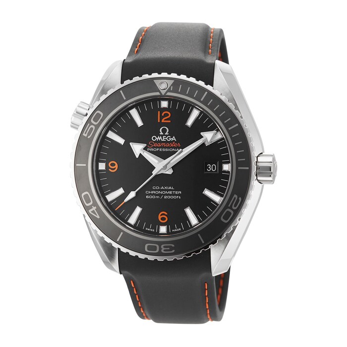 Pre-Owned Omega Seamaster Planet Ocean Black Steel Mens Watch 232.32.46.21.01.005