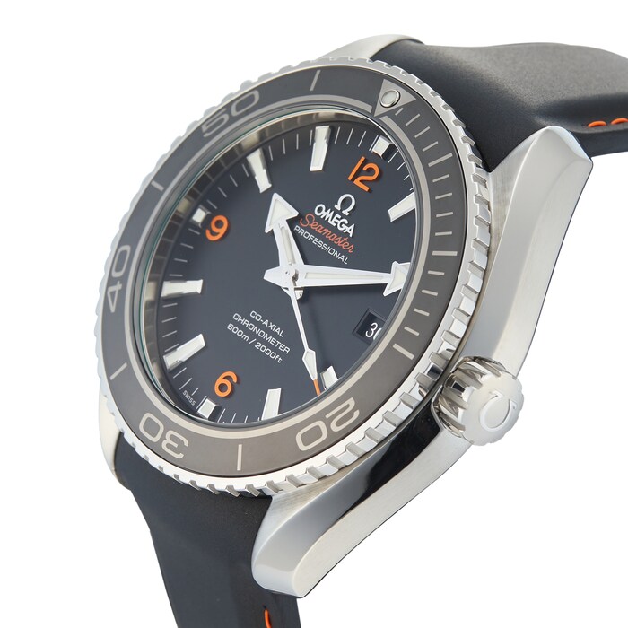 Pre-Owned Omega Seamaster Planet Ocean Black Steel Mens Watch 232.32.46.21.01.005