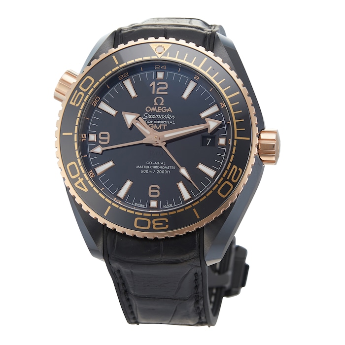 Pre-Owned Omega Pre-Owned Omega Seamaster Planet Ocean 'Deep Black' Mens Watch 215.63.46.22.01.001