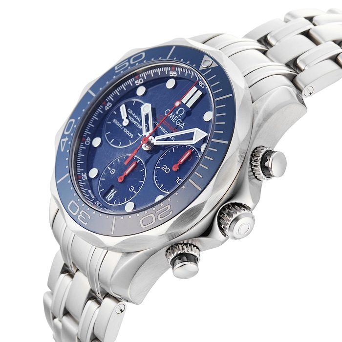 Pre-Owned Omega Seamaster Diver Blue Steel Mens Watch 212.30.42.50.03.001