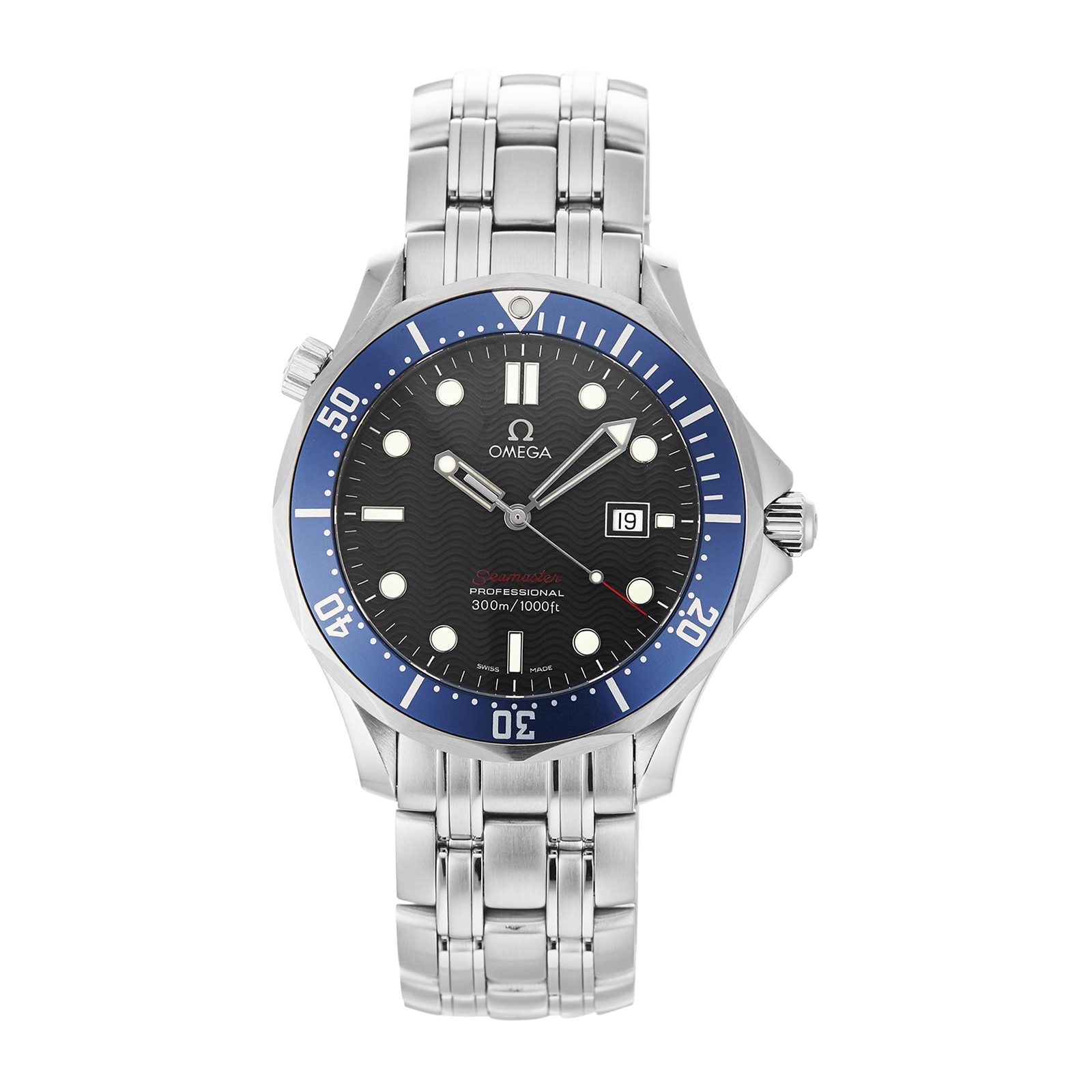 Pre-Owned Omega Seamaster Blue Steel Mens Watch 2221.80.00