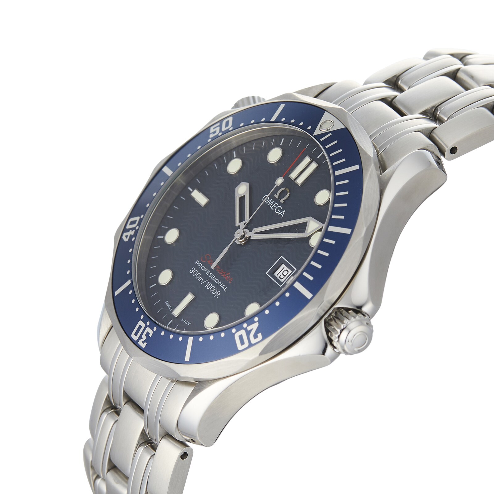 Pre-Owned Omega Seamaster Blue Steel Mens Watch 2221.80.00