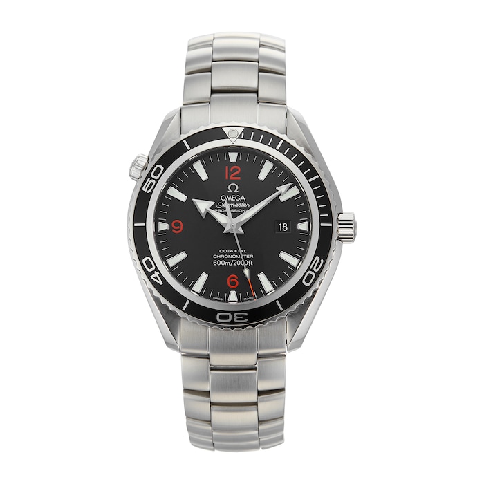 Pre-Owned Omega Seamaster Planet Ocean Big Size Black Steel Mens Watch 2200.51.00