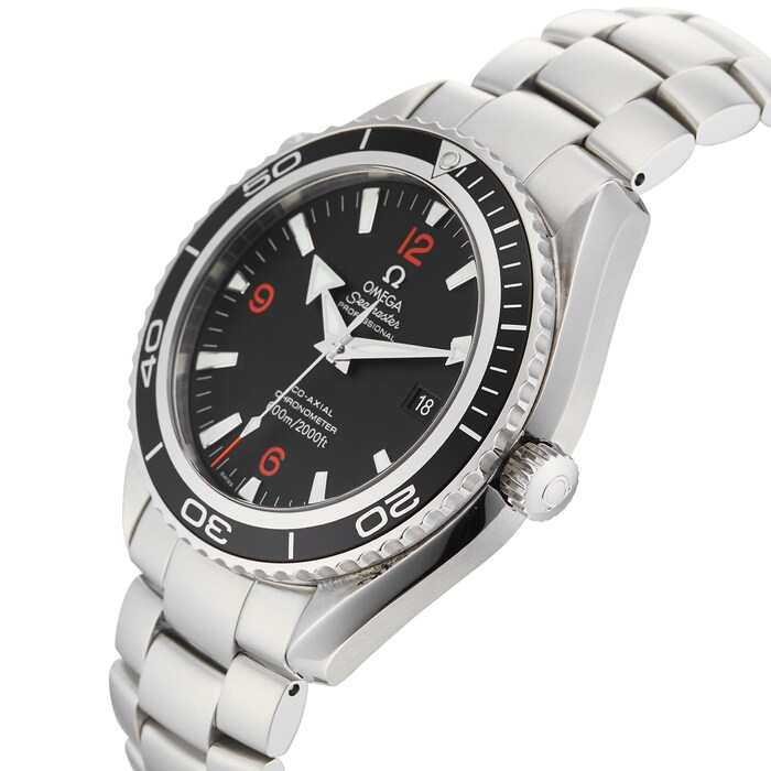 Pre-Owned Omega Seamaster Planet Ocean Big Size Black Steel Mens Watch 2200.51.00