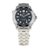Pre-Owned Omega Seamaster Black Steel Mens Watch 210.30.42.20.01.001