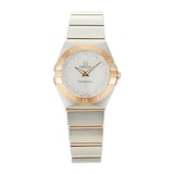 Pre-Owned Omega Pre-Owned Omega Constellation White Mother of Pearl Steel and Rose Gold Ladies Watch 123.20.24.60.55.001