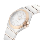 Pre-Owned Omega Pre-Owned Omega Constellation White Mother of Pearl Steel and Rose Gold Ladies Watch 123.20.24.60.55.001