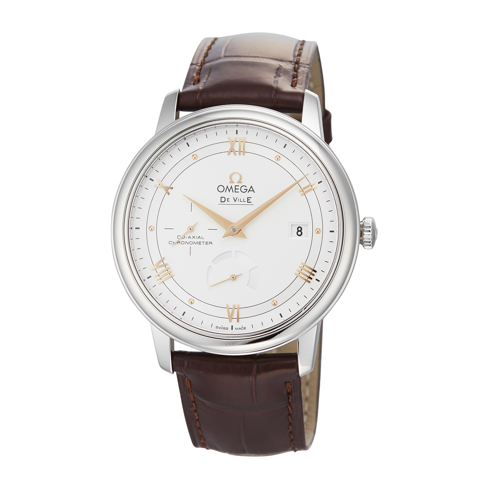 Pre-Owned Omega De Ville Silver Steel Mens Watch 424.13.40.21.02.002