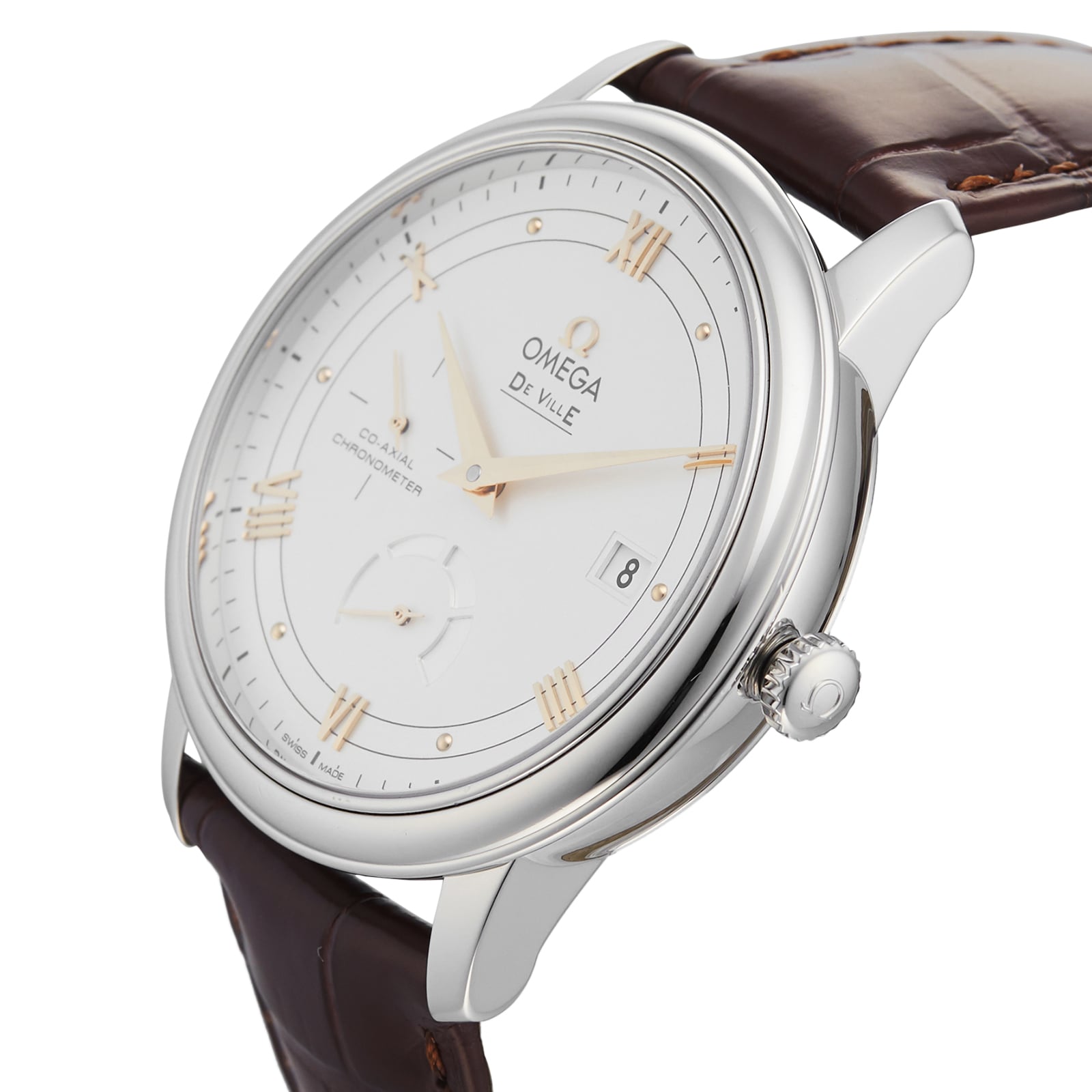 Pre-Owned Omega De Ville Silver Steel Mens Watch 424.13.40.21.02.002