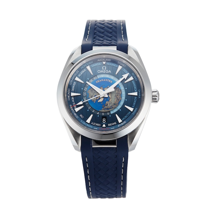 Pre-Owned Omega Seamaster Aqua Terra World Timer Mens Watch 220.12.43.22.03.001