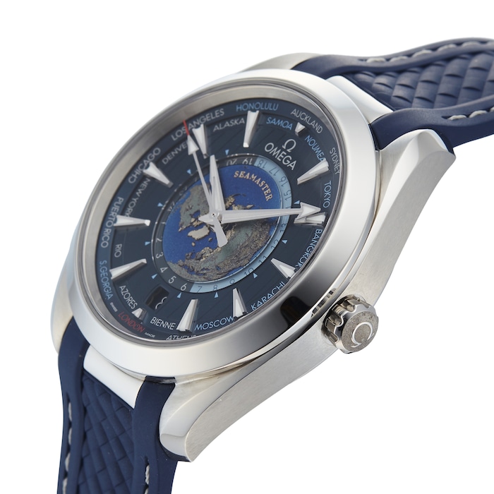 Pre-Owned Omega Seamaster Aqua Terra World Timer Mens Watch 220.12.43.22.03.001