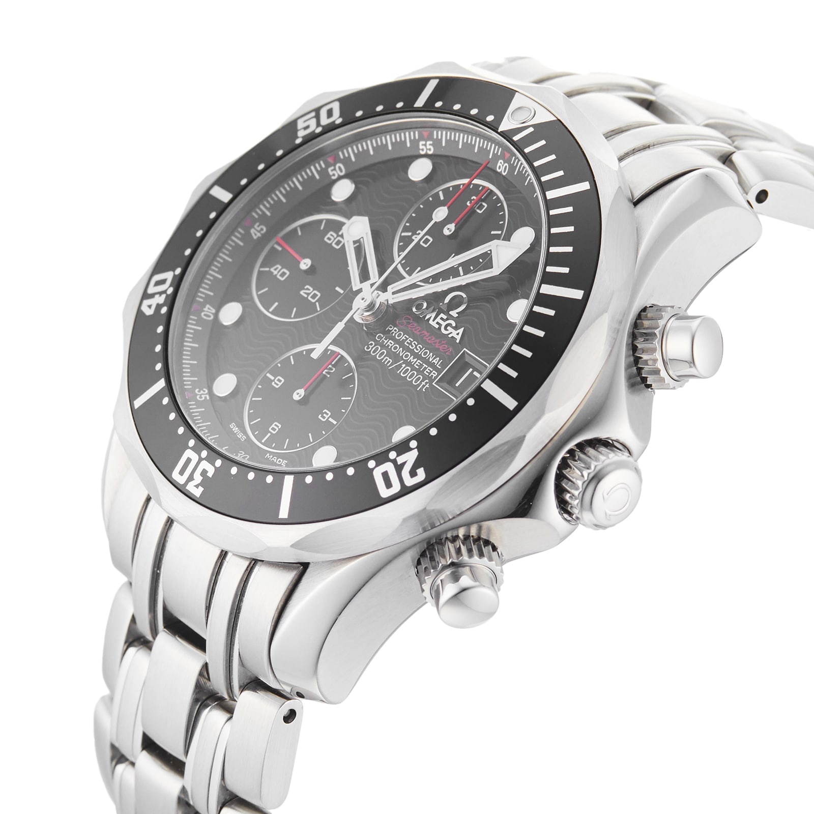 Pre-Owned Omega Seamaster Diver Black Steel Mens Watch 213.30.42.40.01.001