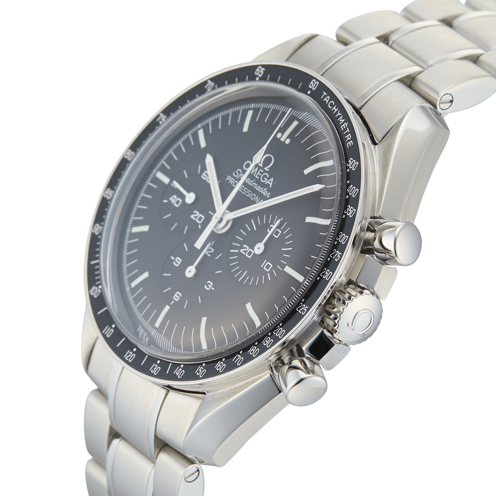 Pre-Owned Omega Speedmaster Moonwatch Black Steel Mens Watch 311.30.42.30.01.005