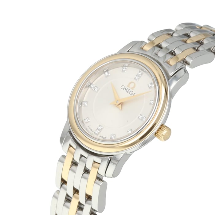 Pre-Owned Omega Pre-Owned Omega De Ville Prestige Silver Steel and Yellow Gold Ladies Watch 4370.35.00