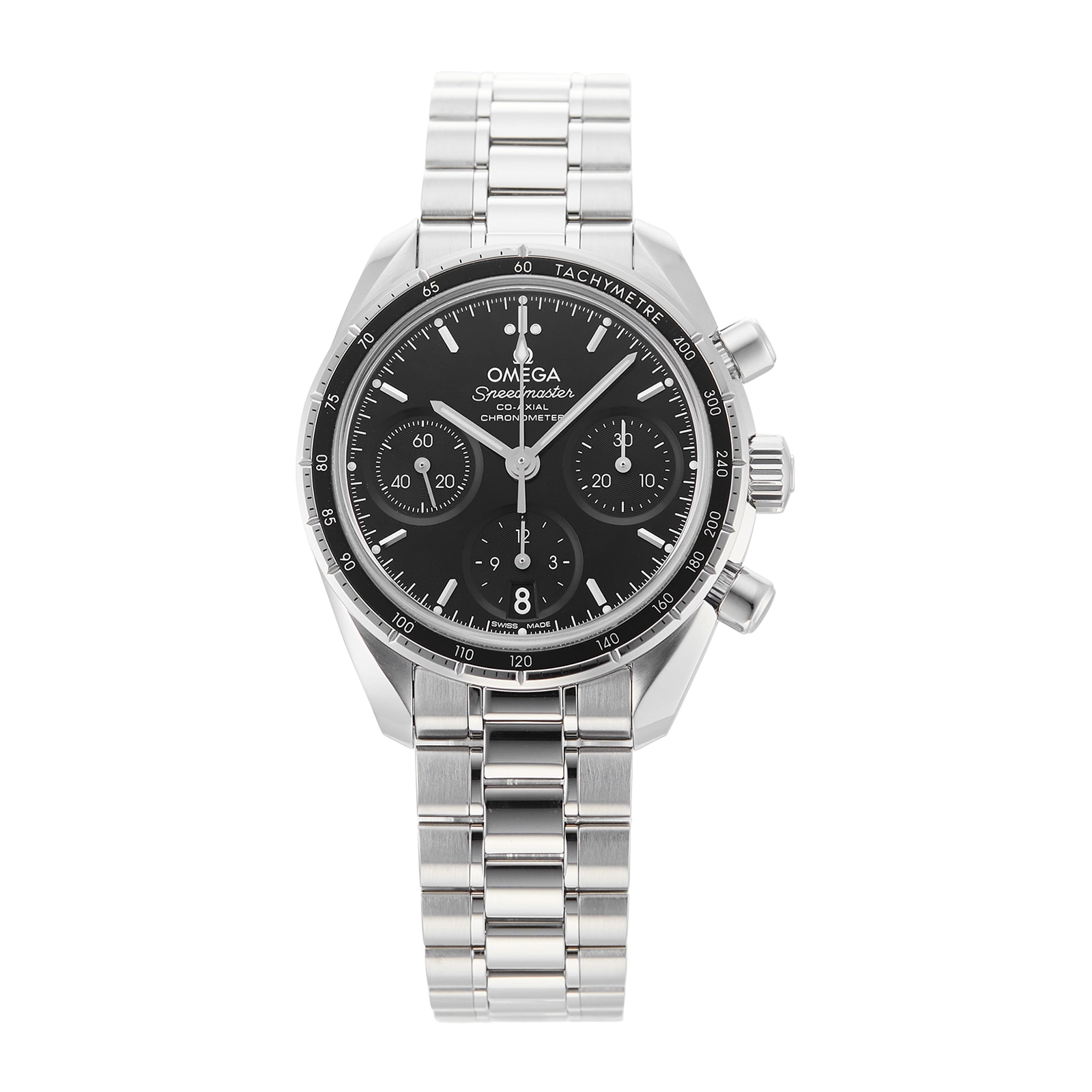 Pre-Owned Omega Speedmaster Black Steel Mens Watch 324.30.38.50.01.001