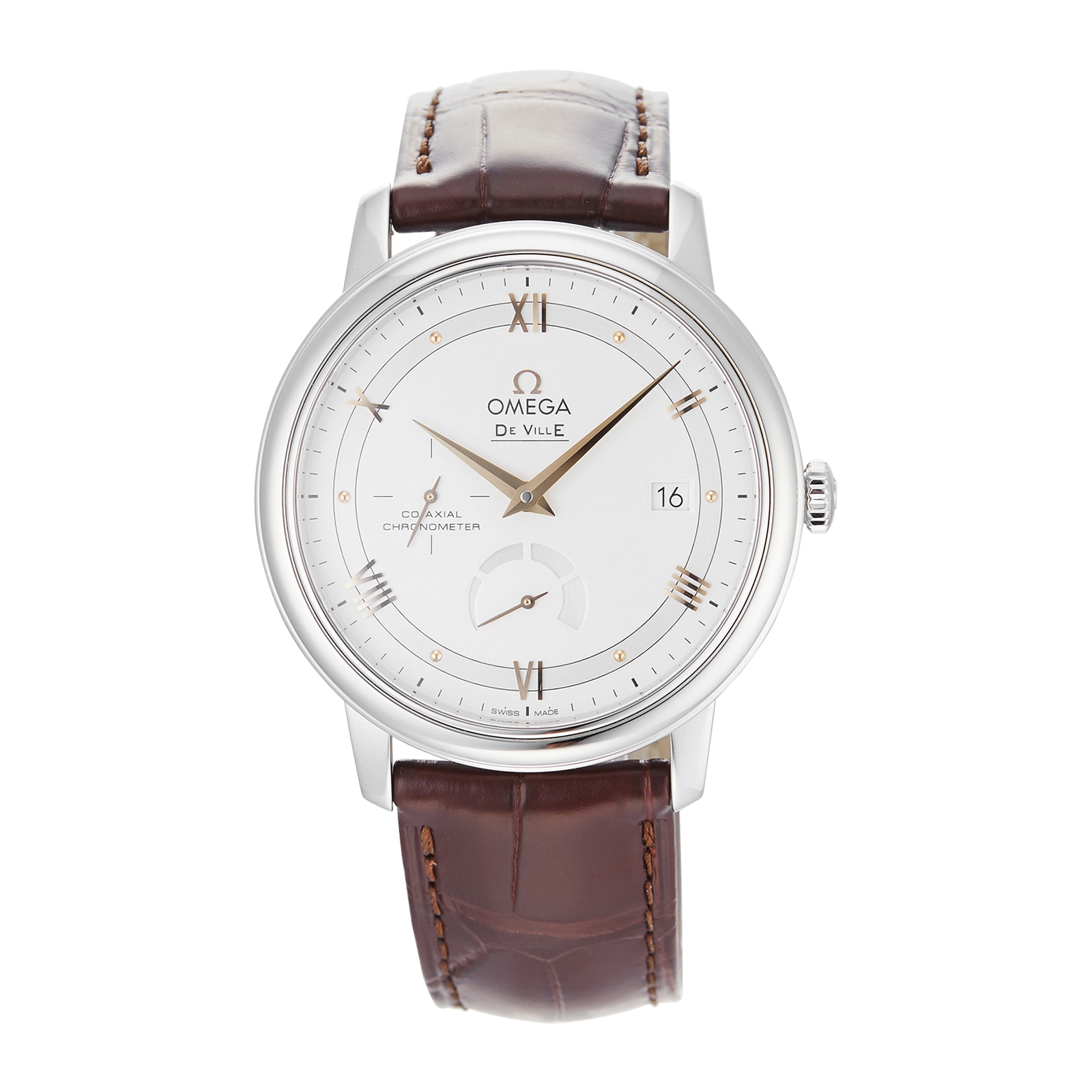 Pre-Owned Omega De Ville Silver Steel Mens Watch 424.13.40.21.02.002