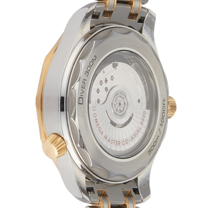Pre-Owned Omega Pre-Owned Omega Seamaster Black Steel and Yellow Gold Mens Watch 210.20.42.20.01.002