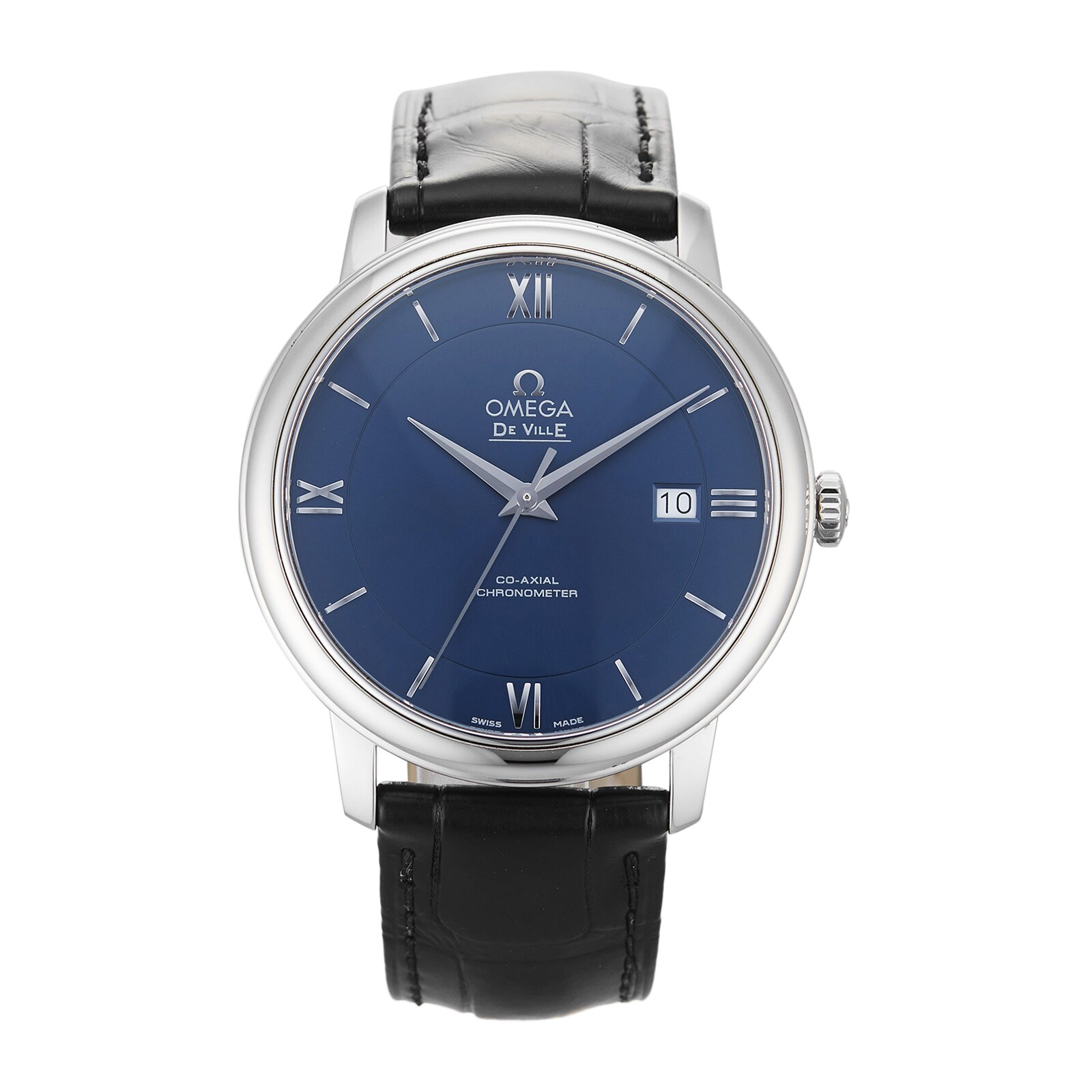 Pre-Owned Omega De Ville Prestige Blue Steel Mens Watch 424.13.40.20.03.001