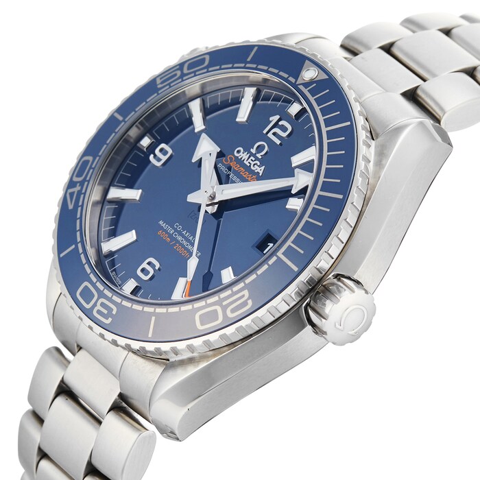 Pre-Owned Omega Pre-Owned Omega Seamaster Planet Ocean Blue Steel Mens Watch 215.30.44.21.03.001