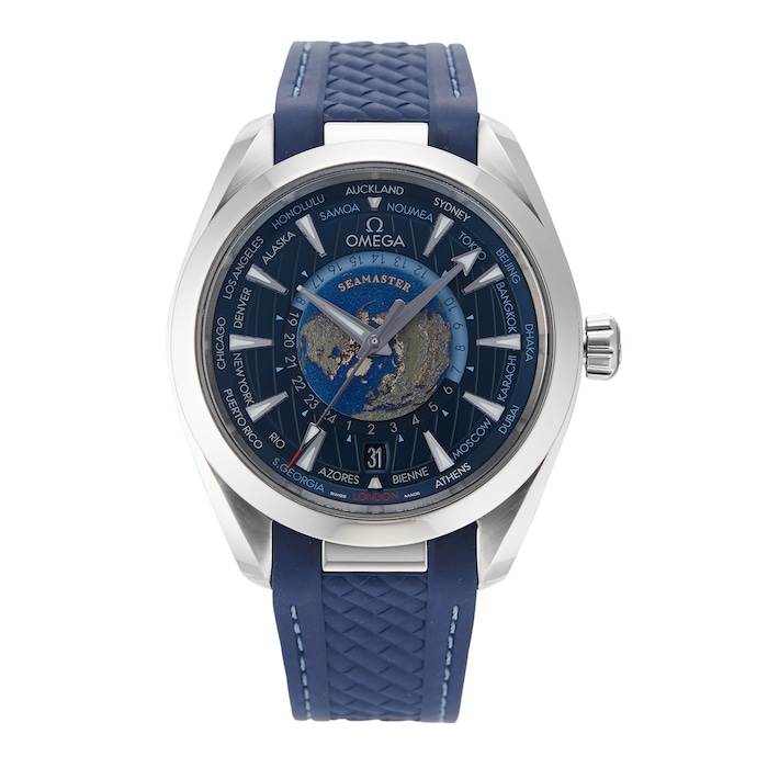 Pre-Owned Omega Seamaster Aqua Terra 150M Worldtimer Mens Watch 220.12.43.22.03.001
