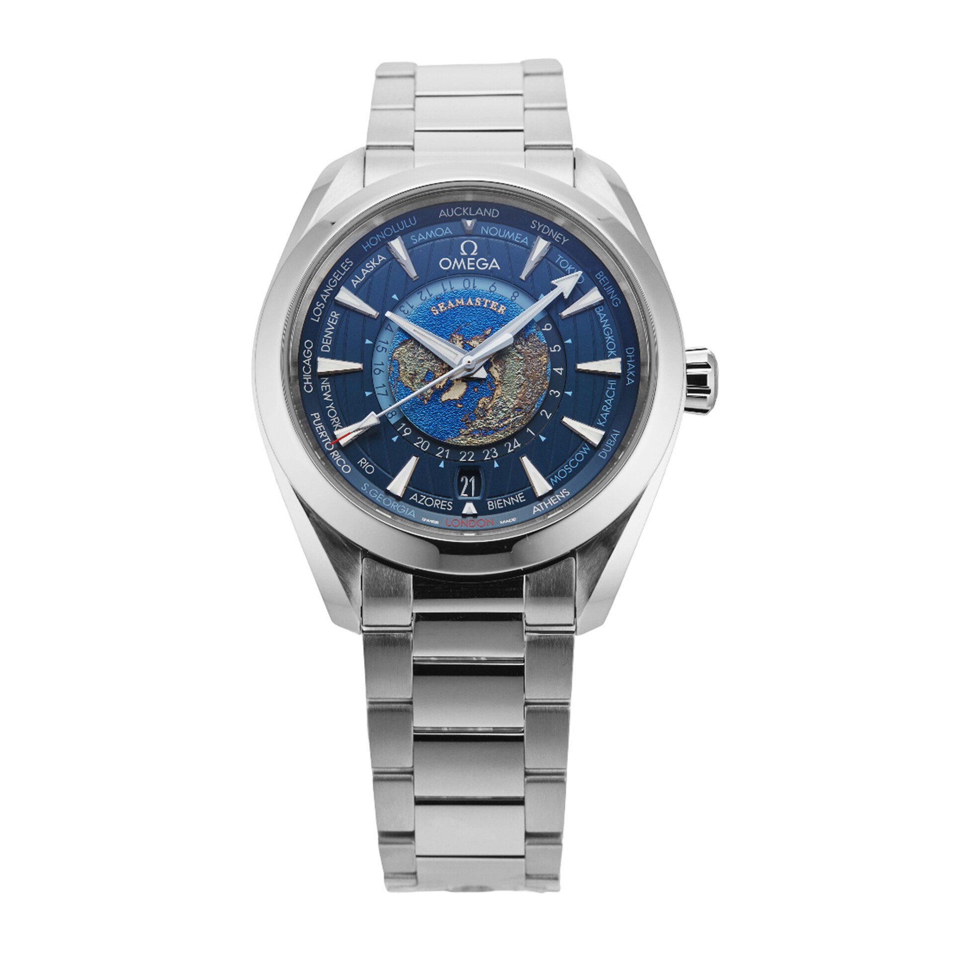 Pre-Owned Omega Seamaster Aqua Terra World Timer 43mm Stainless Steel