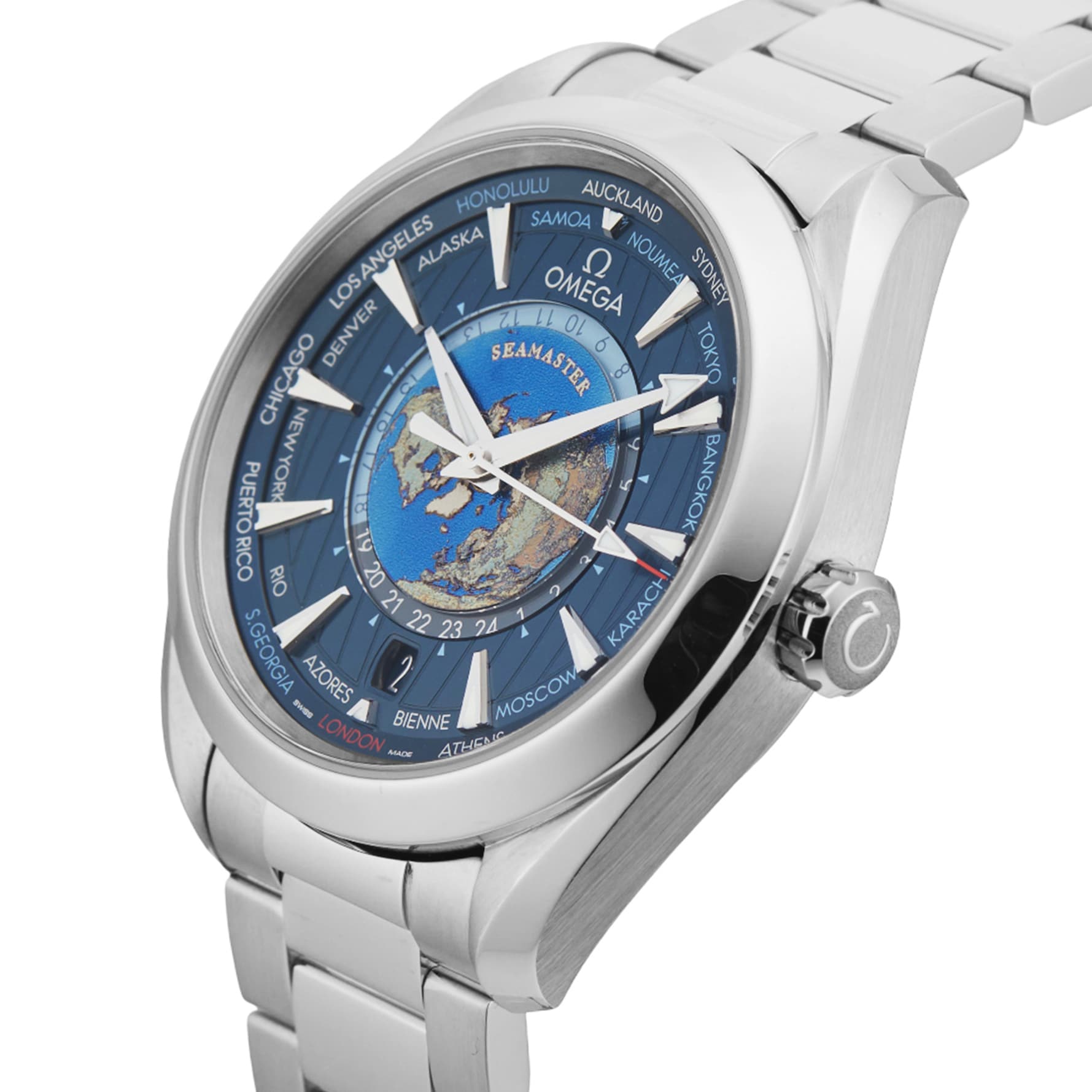 Pre-Owned Omega Seamaster Aqua Terra World Timer 43mm Stainless Steel