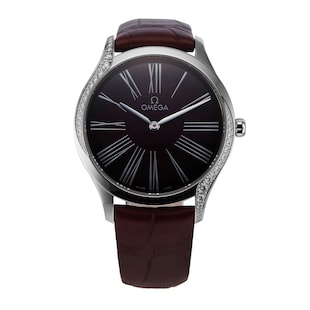 Pre-Owned Omega De Ville Tresor 36 mm steel on leather strap O42818366011001