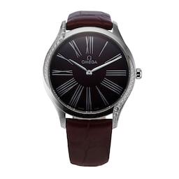406701907490 - De Ville Tresor 36 mm steel on leather strap O42818366011001