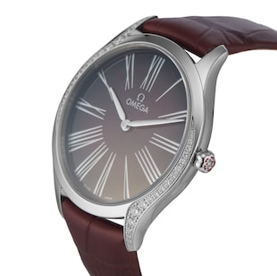 Pre-Owned Omega De Ville Tresor 36 mm steel on leather strap O42818366011001