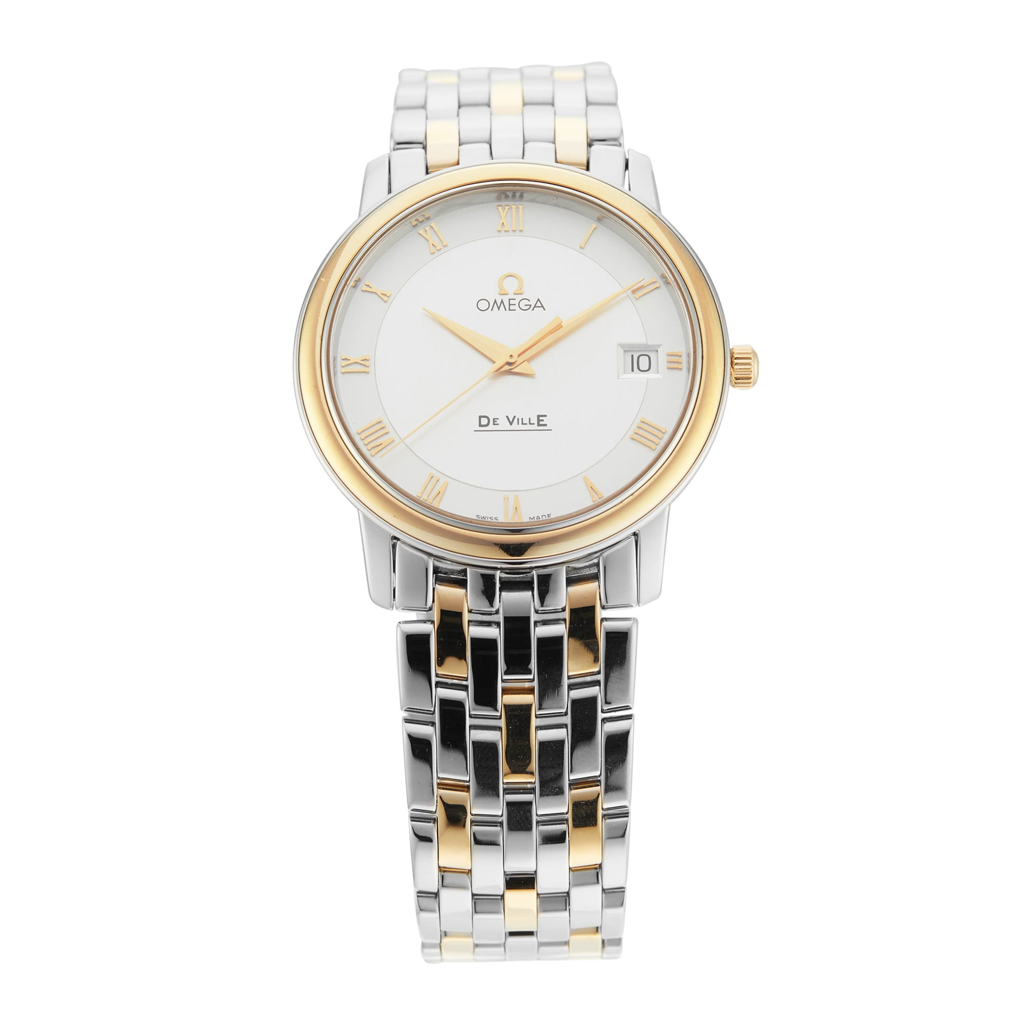 Pre-Owned Omega De Ville Prestige 34.4mm Stainless Steel and Yellow Gold