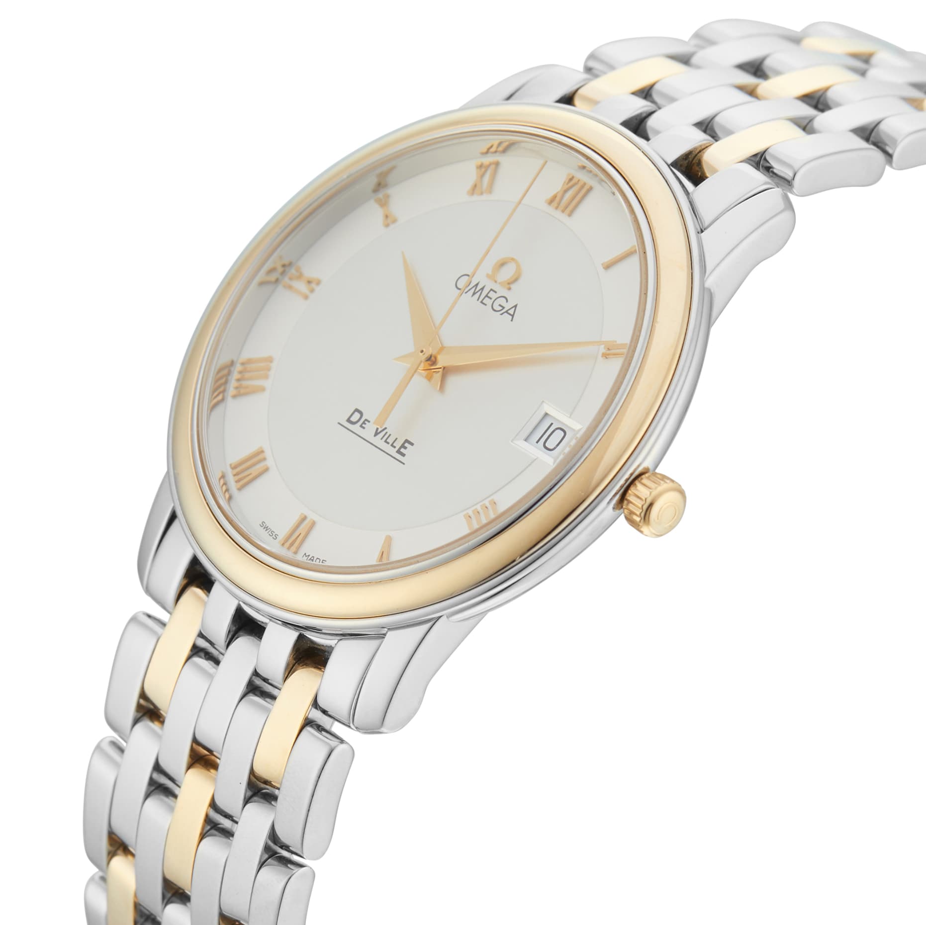 Pre-Owned Omega De Ville Prestige 34.4mm Stainless Steel and Yellow Gold