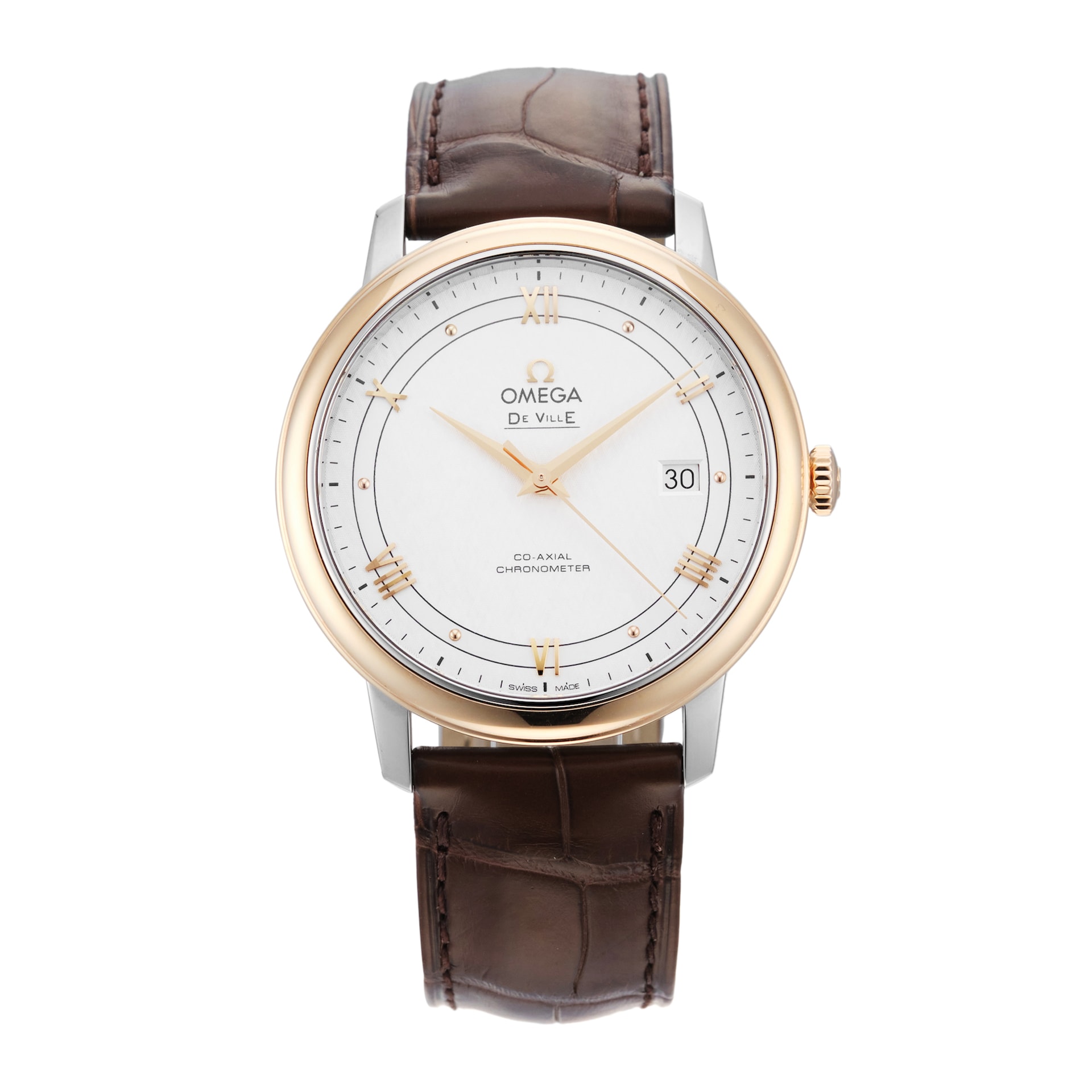 Pre-Owned Omega De Ville Prestige 39.5mm Stainless Steel and Rose Gold