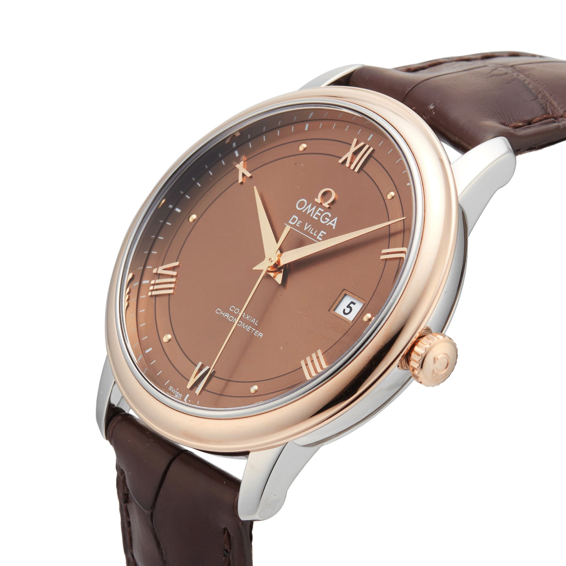 Pre-Owned Omega De Ville Prestige 39.5MM Stainless Steel and Rose Gold Pre-Owned Omega De Ville Prestige 39.5MM Stainless Steel and Rose Gold